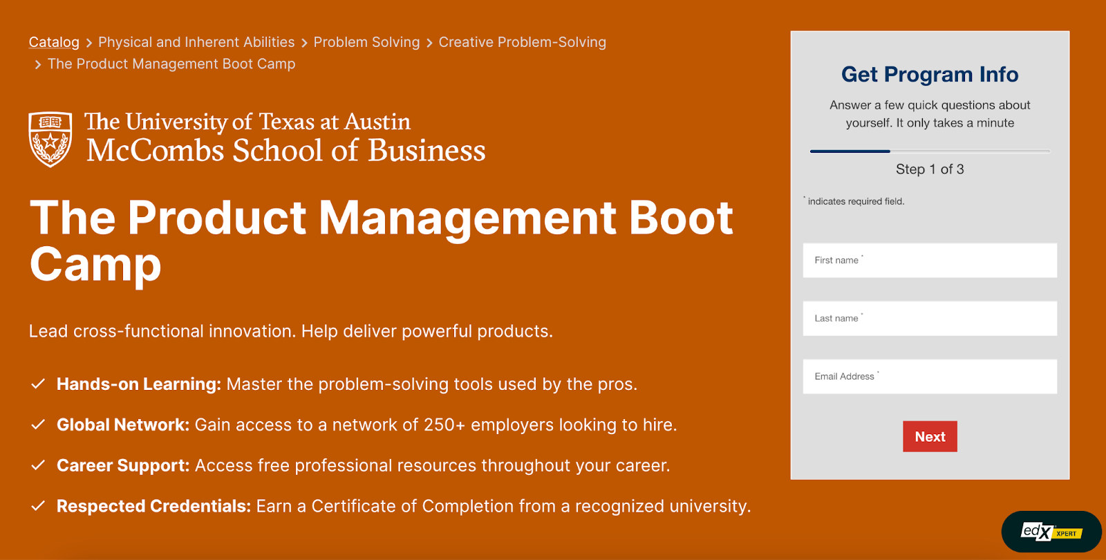 product management boot camp, ut austin